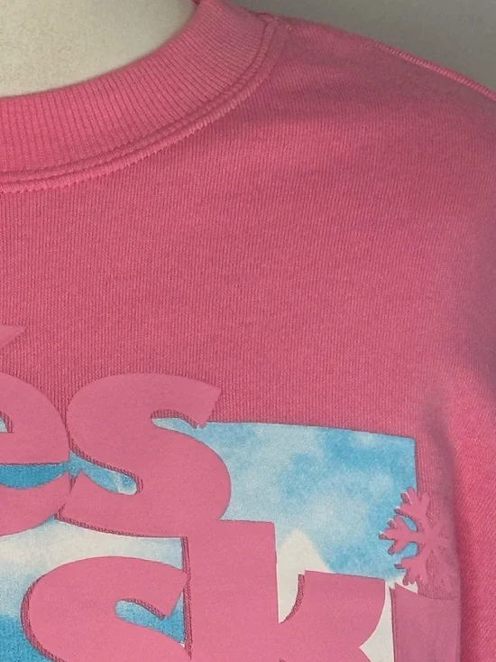 Oversized Barbie Pink Vintage Ski Graphic Sweatshirt - Picture 3 of 7